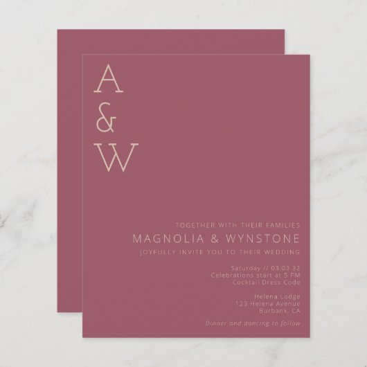 BUDGET Dusty Roos Monogram Weddenschap (Voorkant / Achterkant)