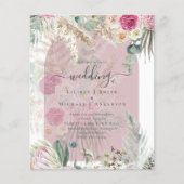 BUDGET Dusty Roos Pampas Grass Wedding Flyer (Voorkant)
