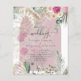 BUDGET Dusty Roos Pampas Grass Wedding Flyer