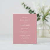 Budget Dusty Roos Pink Calligraphy Wedding (Staand voorkant)