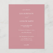 Budget Dusty Roos Pink Calligraphy Wedding (Voorkant)