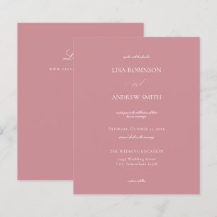 Budget Dusty Roos Pink Calligraphy Wedding