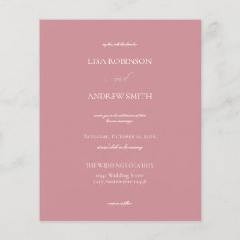 Budget Dusty Roos Pink Calligraphy Wedding Flyer