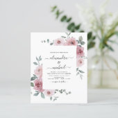 Budget Dusty Roos Pink Floral Greenery Wedding (Staand voorkant)