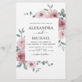 Budget Dusty Roos Pink Floral Greenery Wedding (Voorkant)