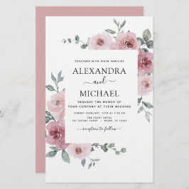 Budget Dusty Roos Pink Floral Greenery Wedding