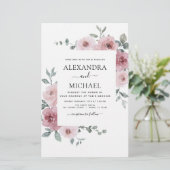 Budget Dusty Roos Pink Floral Greenery Wedding (Staand voorkant)