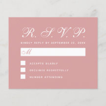 Budget Dusty Roos Pink Simple Script Weddenschap R