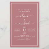 Budget Dusty Roos Pink Wedding Modern Typografie (Voorkant)