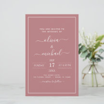 Budget Dusty Roos Pink Wedding Modern Typografie