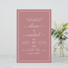 Budget Dusty Roos Pink Wedding Modern Typografie