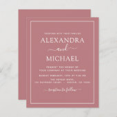 Budget Dusty Roos Pink Wedding Modern Typografie (Voorkant / Achterkant)