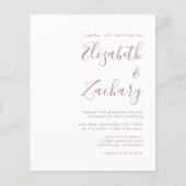 Budget Dusty Roos Script QR Code Wedding Invite (Voorkant)
