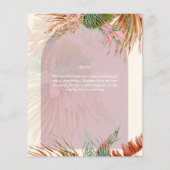 BUDGET Dusty Roos Tropical Pampas Grass Wedding Flyer (Achterkant)