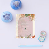 BUDGET Dusty Roos Tropical Pampas Grass Wedding Flyer (Enkel)