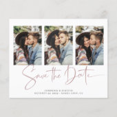 Budget Dusty Roos Typography Wedding Save the Date (Voorkant)