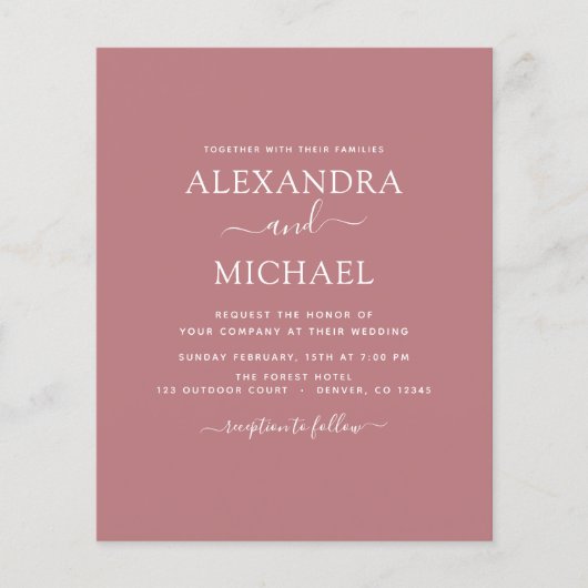 Budget Dusty Roos Weddenschap met Fotouitnodiging Flyer (Voorkant)