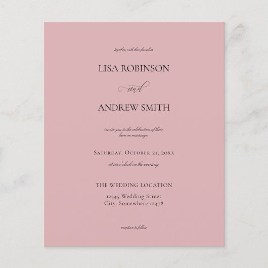 Budget Dusty Roos Wedding Flyer (Voorkant)