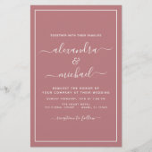 Budget Dusty Roos Wedding Modern Typografie (Voorkant)