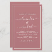 Budget Dusty Roos Wedding Modern Typografie (Voorkant / Achterkant)