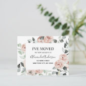 Budget Dusty Roze Bloemen Verhuisaankondigingspost Briefkaart (Staand voorkant)