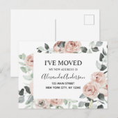 Budget Dusty Roze Bloemen Verhuisaankondigingspost Briefkaart (Voorkant / Achterkant)
