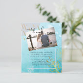 BUDGET DustyTeal Gold Abstract bruiloft (Staand voorkant)