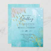 BUDGET DustyTeal Gold Abstract bruiloft (Voorkant / Achterkant)