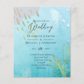 BUDGET DustyTeal Gold Abstract bruiloft (Voorkant)