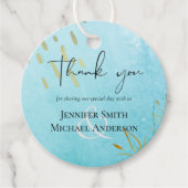 BUDGET DustyTeal Gold Abstract bruiloft Bedankjes Labels (Voorkant)