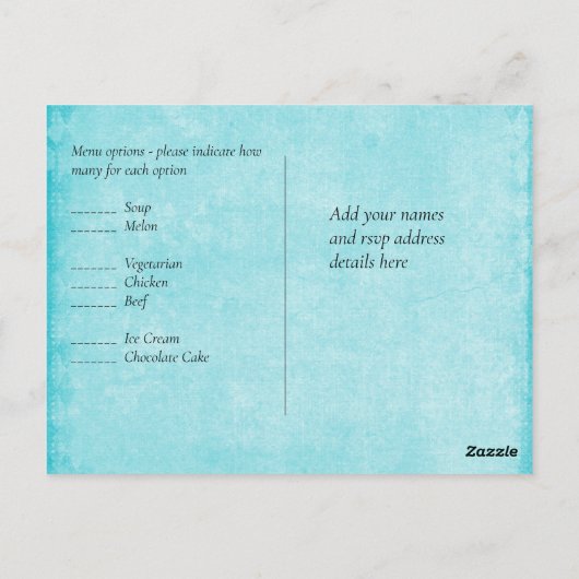 BUDGET DustyTeal Gold Abstract bruiloft Briefkaart (Achterkant)