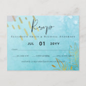 BUDGET DustyTeal Gold Abstract bruiloft Briefkaart (Voorkant)