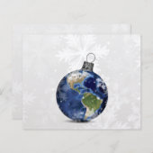 Budget Earth Ornament Business Holiday Card (Voorkant / Achterkant)