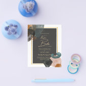 BUDGET Earth Tones Abstract Huwelijk Flyer (Enkel)