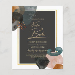 BUDGET Earth Tones Abstract Huwelijk Flyer