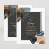 BUDGET Earth Tones Abstract Weddenschap (Voorkant / Achterkant)