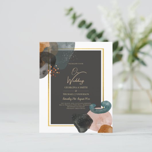 BUDGET Earth Tones Abstract Weddenschap (Staand voorkant)