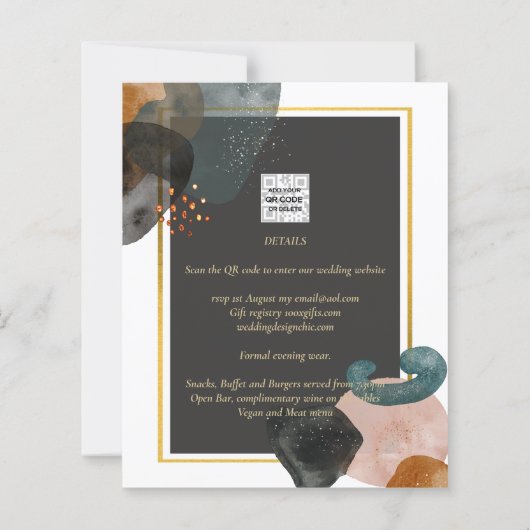 BUDGET Earth Tones Abstract Weddenschap (Achterkant)