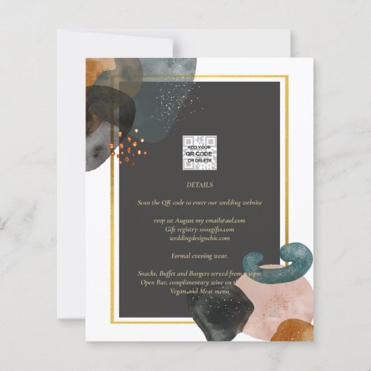 BUDGET Earth Tones Abstract Weddenschap (Achterkant)