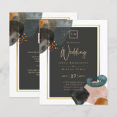 BUDGET Earth Tones Abstract Weddenschap (Voorkant / Achterkant)