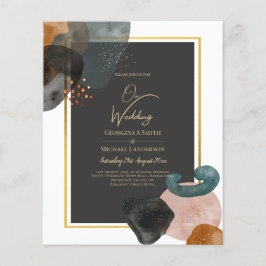 BUDGET Earth Tones Abstract Weddenschap Flyer