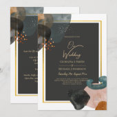 BUDGET Earth Tones Abstract Weddenschap Kaart (Voorkant / Achterkant)