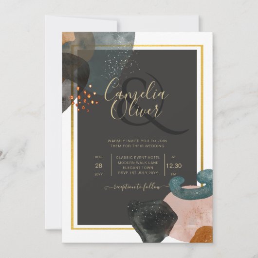 BUDGET Earth Tones Abstract Weddenschap Kaart (Voorkant)