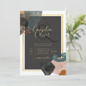 BUDGET Earth Tones Abstract Weddenschap Kaart (Staand voorkant)