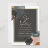 BUDGET Earth Tones Abstract Weddenschap Kaart (Voorkant)