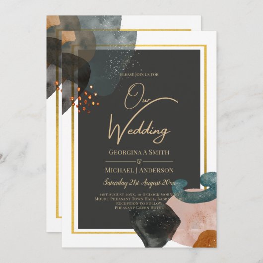 BUDGET Earth Tones Abstract Weddenschap Kaart (Voorkant / Achterkant)