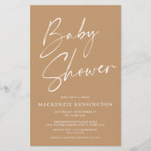 Budget Earth Tones Simple Script Baby shower FLYER (Voorkant)