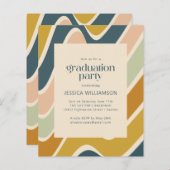 Budget Earthy Boho Abstract Wavy Pastel Afstuderen (Voorkant / Achterkant)