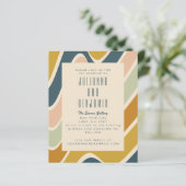 Budget Earthy Boho Abstract Wavy Pastel Wedding (Staand voorkant)