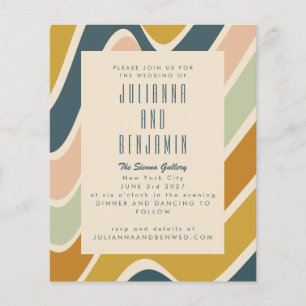Budget Earthy Boho Abstract Wavy Pastel Wedding
